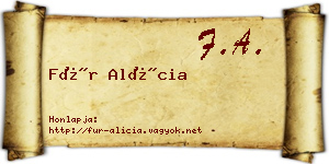 Für Alícia névjegykártya